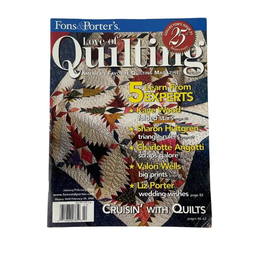 Fons & Porter Love of Quilting Magazine Lot‎ of 6 Full Year 2006